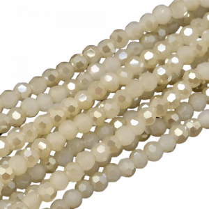 Faceted Glass Crystal Round Beads - Smoky Quartz AB - Riverside Beads