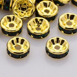 Black Rondelle With Gold Core