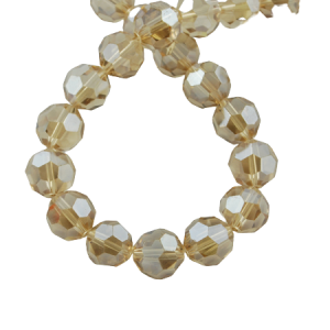 Faceted Glass Crystal Round Beads - Gold AB - Riverside Beads