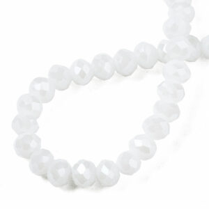 Opaque Pearl Luster Crystal Rondelle Bead