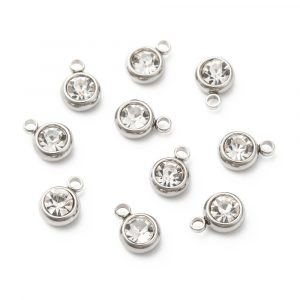 Diamante Charms - Silver - Riverside Beads