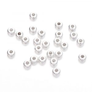 Rondelle Spacer Beads - Silver - Beads - Riverside Beads