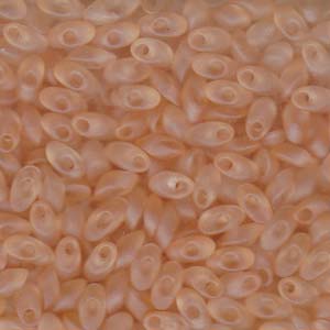 Long Magatamas Matte Transparent Light Peach - Riverside Beads