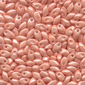 Long Magatamas Opaque Salmon - Riverside Beads