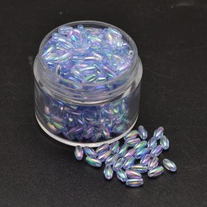 Acrylic AB Rice Bead - Steel Blue - Riverside Beads