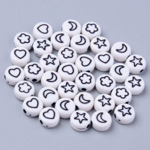 Acrylic Embossed Shapes Bead - Riverside Beads
