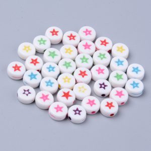Acrylic Embossed Star Bead - Riverside Beads