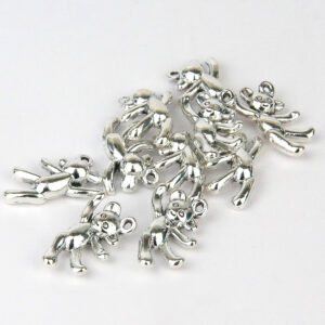 Silver Teddy Charms - Riverside Beads