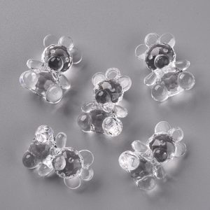Transparent Faceted Bear Charms - Riverside Beads