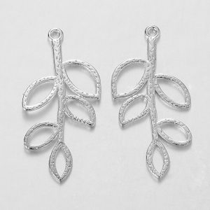Silver Aperture Leaf Charms - Riverside Beads