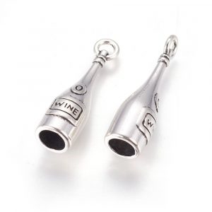 Silver Wine Bottle Charms - Riverside Beads