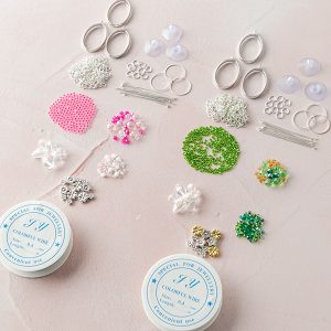 Pink and Green Crystal Flower Beaded Sun Catcher Kit – Makes 6