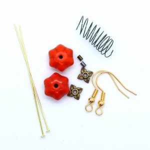 Pumpkin Earrings Kit - Jewellery Making - Riverside Beads