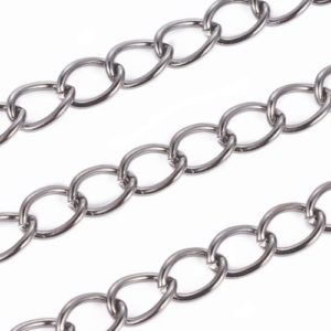 6x8mm Oval Link Gunmetal Chain - Riverside Beads