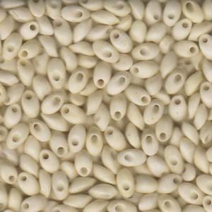 Long Magatamas Matte Opaque Cream - Riverside Beads