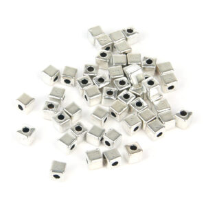 Silver Cube Spacer Bead - Riverside Beads