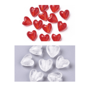 Silver Lined Glass Heart Bead