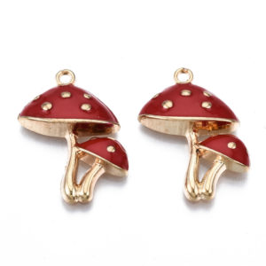 Enamel Toadstool Charms - Riverside Beads