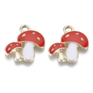 Enamel Toadstool Charms - Riverside Beads