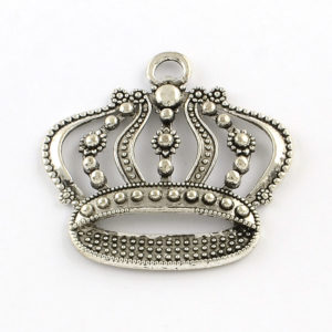 Large Silver Crown Charms