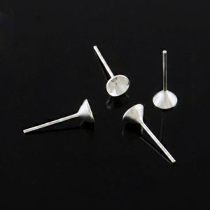 Stud Earring with cupped cabochon base - Riverside Beads