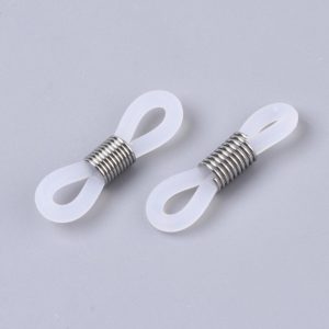 White Rubber Eyeglass Connectors - Riverside Beads