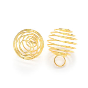 20mm Bead Cage - Gold Plated - Riverside Beads
