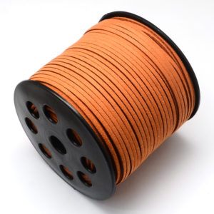 3mm Faux Suede Cord - Orange - Riverside Beads