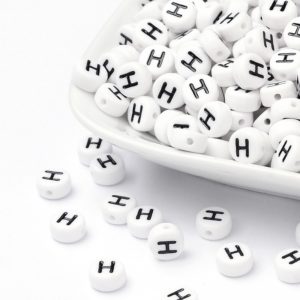 Acrylic Alphabet Bead - H - Riverside Beads