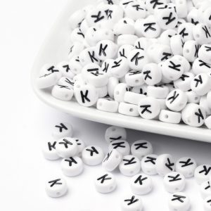 Acrylic Alphabet Bead - K - Riverside Beads