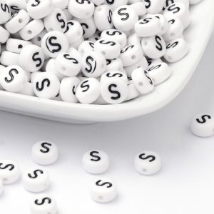 Acrylic Alphabet Bead - S - Riverside Beads