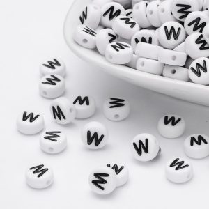 Acrylic Alphabet Bead - W - Riverside Beads