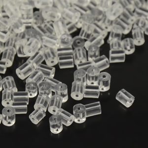 Clear Cylinder Earring Backs - Riverside Beads
