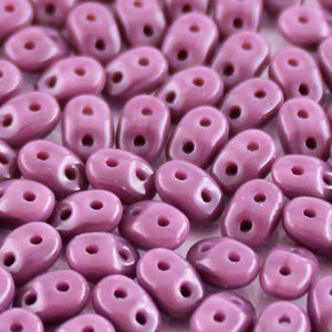 Czech SuperDuos - Opaque Mauve - Riverside Beads