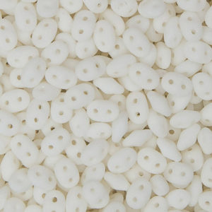 Czech SuperDuos - Bondeli Matt White - Riverside Beads