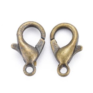 10mm Lobster Clasp - Antique Brass - Riverside Beads
