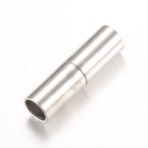 4mm Magnetic Barrel Clasp - Silver - Riverside Beads