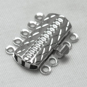 5 Strand Push Clasp - Silver - Riverside Beads