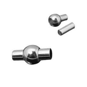 6mm Kumihimo Magnetic Clasp - Silver - Riverside Beads