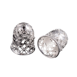 9mm Flower End Caps - Silver - Riverside Beads