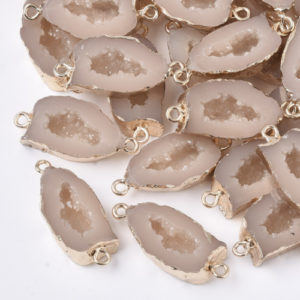 Druzy Resin Connectors - Cream - Riverside Beads
