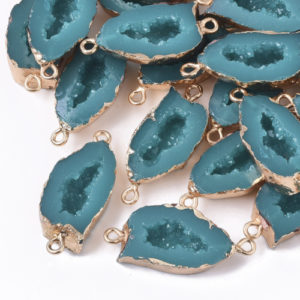 Druzy Resin Connectors - Teal - Riverside Beads