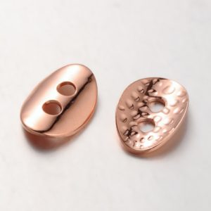 Textured Button Clasp - Rose Gold - Riverside Beads