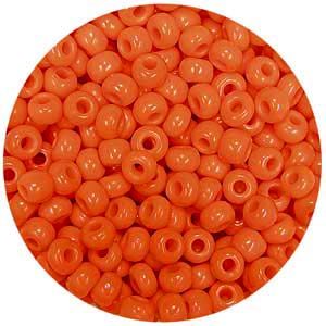Size 10/0 Preciosa Seed Beads - Opaque Orange - Riverside Beads