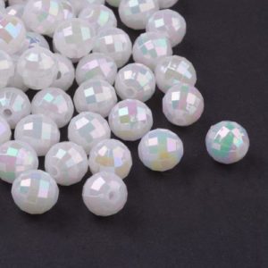 Acrylic Faceted AB 8mm Bead