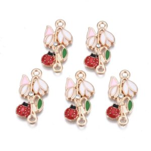 Flower With Ladybird Connector Charm
