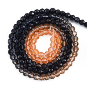 3mm Orange Ombre Crystal Round Beads - Riverside Beads