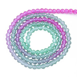 3mm Green Ombre Crystal Round Beads - Riverside Beads
