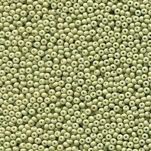 Size 11/0 Preciosa Seed Beads - Opaque Celadon Green - Riverside Beads
