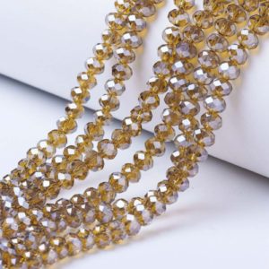 Luster Crystal Rondelle Bead - Dark Gold - Riverside Beads